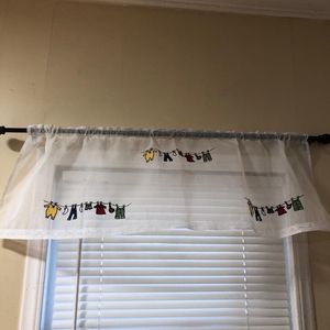 Short Window Tiers Window Drape Shade Curtains for Laundry Room Studio